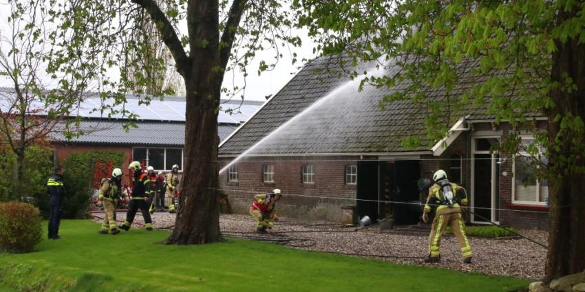 Tractor in brand Odoorneveen Tractor in brand Odoorneveen