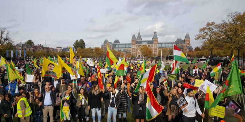 Demonstrerende Koerden in Amsterdam