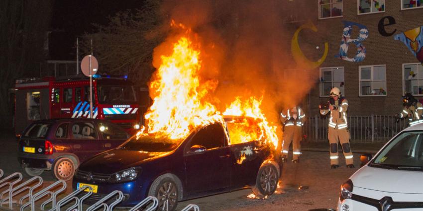Weer auto in vlammen op in Vlaardingen Weer auto in vlammen op in Vlaardingen