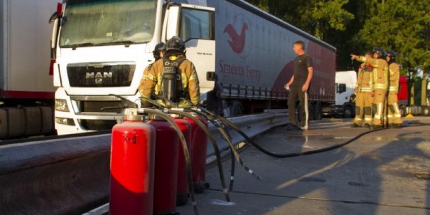 Brand in vrachtwagen bij BP A20 Brand in vrachtwagen bij BP A20