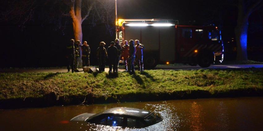 Auto te water tussen Zuidbroek en Muntendam Auto te water tussen Zuidbroek en Muntendam