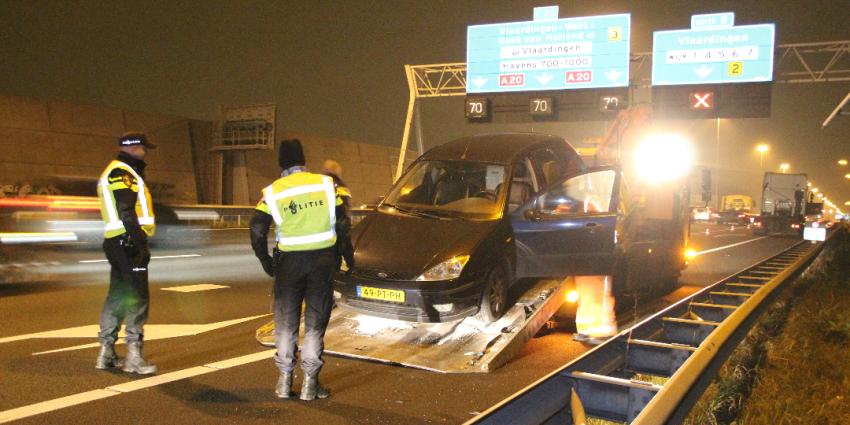 Eenzijdig ongeval op de A20 Eenzijdig ongeval op de A20