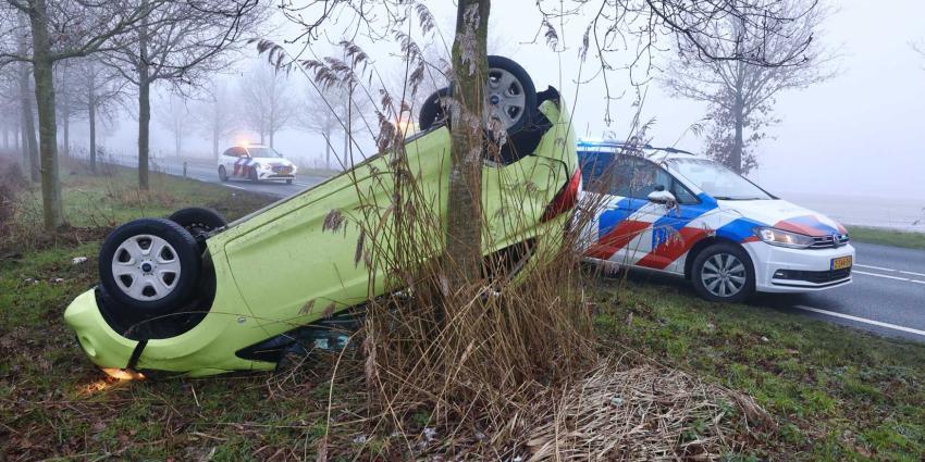 ondersteboven-auto-politieauto ondersteboven-auto-politieauto