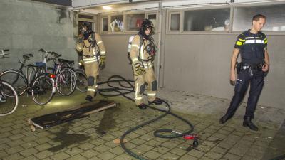Brand in kelderbox van flat
