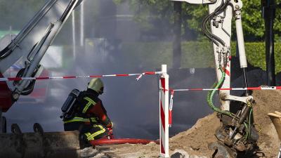 Gaslek bij graafwerkzaamheden in Veendam