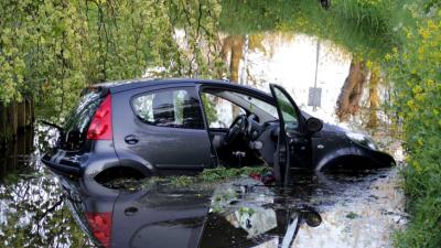 Auto te water geraakt Schiedam